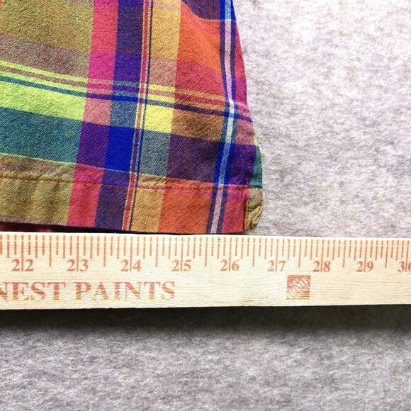 Carolina Colours Women’s 22W 3X Plaid Button Up Shirt Multi-Color Short Sleeve - Picture 9 of 15